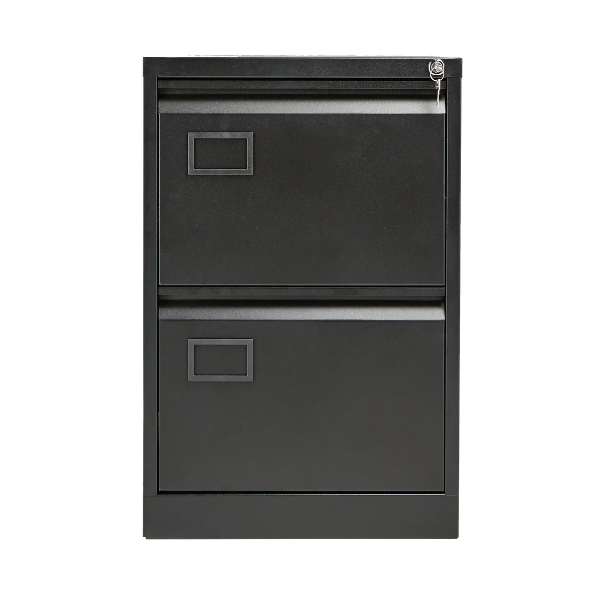 Jemini 2 Drawer Filing Cabinet Lockable 470x622x711mm Black KF72585 - Image 2