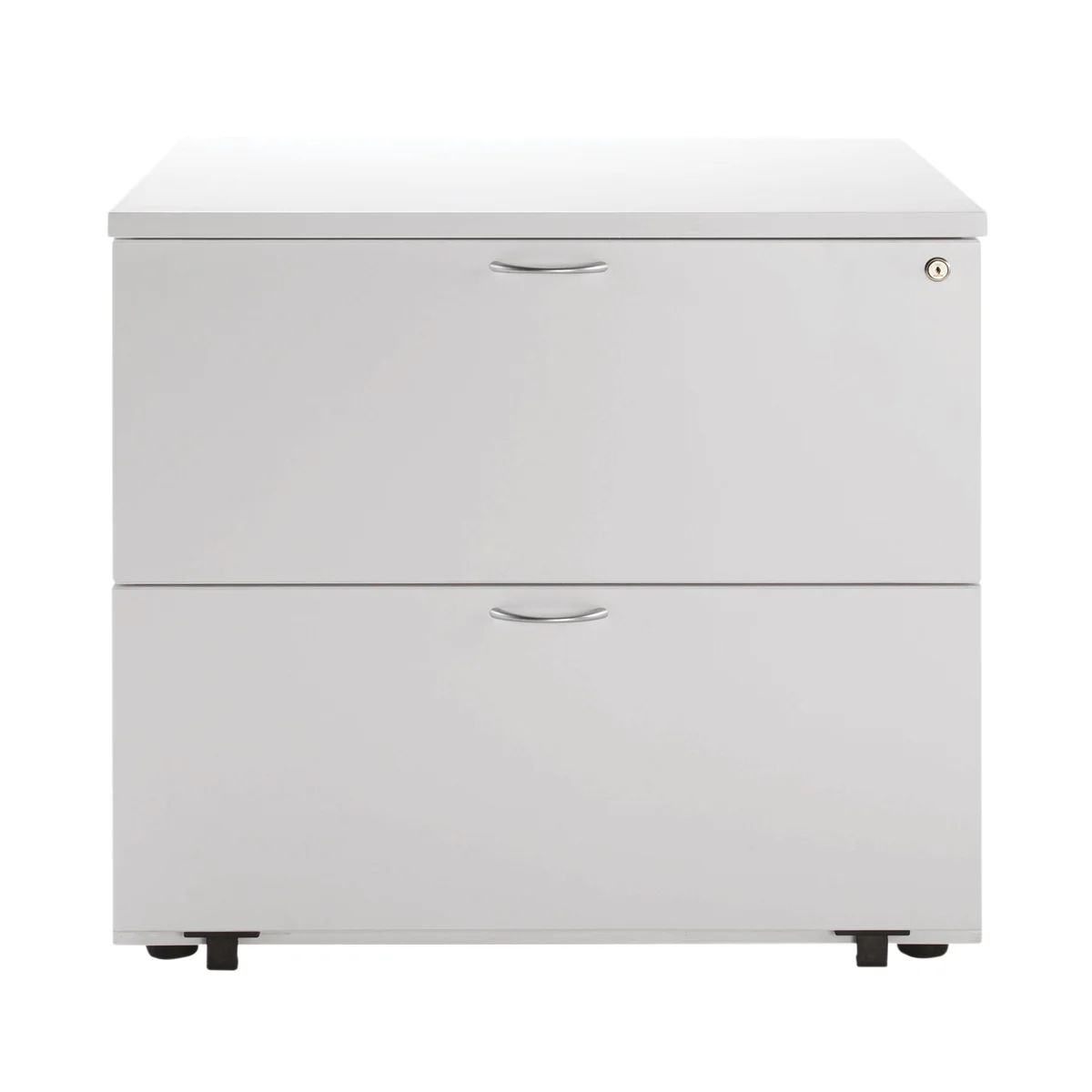 Jemini 2 Drawer Desk Side Filing Cabinet 850x630x770mm White KF78665 - Image 2