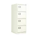 Jemini 4 Drawer Filing Cabinet Lockable 470x622x1321mm White KF78708 - Image 1
