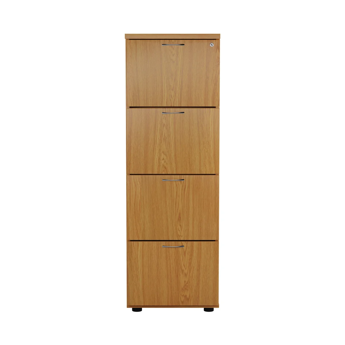 First 4 Drawer Filing Cabinet 464x600x1365mm Nova Oak KF79918 - Image 2