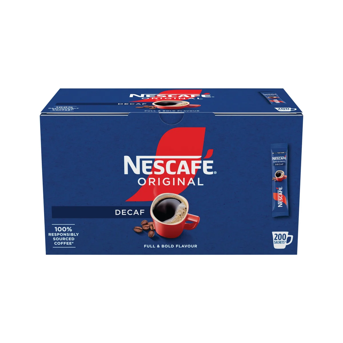Nescafe Decaffeinated One Cup Sticks Coffee Sachets (Pack of 200) 12349814 - Image 1
