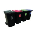 VFM Wheelie Bins 240L With Colour Coded Lids and Recycling Stickers (Set of 4) 426069 - Image 1