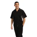 Chef Works Unisex Contrast Shirt Black and Grey XL - Image 1