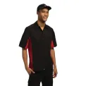 Chef Works Unisex Contrast Shirt Black and Red M - Image 1