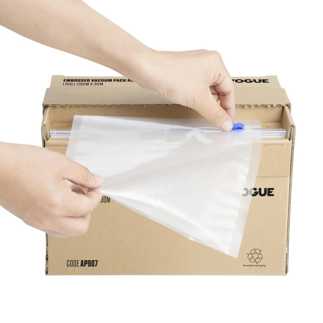 Vogue Vacuum Pack Roll with Cutter Box (Embossed) 200mm width - Image 5