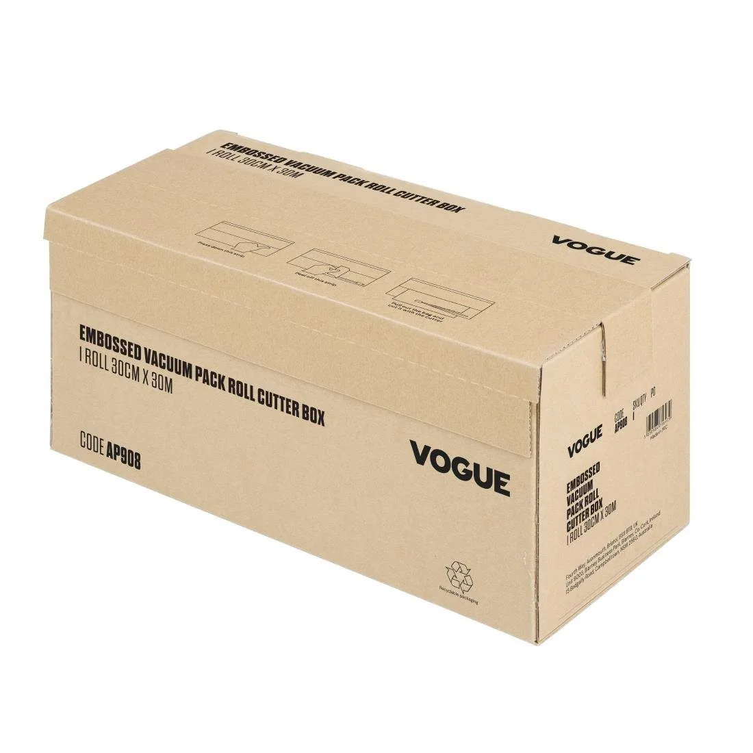 Vogue Vacuum Pack Roll with Cutter Box (Embossed) 300mm width - Image 1