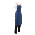 Southside X-Cross Back Apron Denim Blue Tan Ties - Image 1