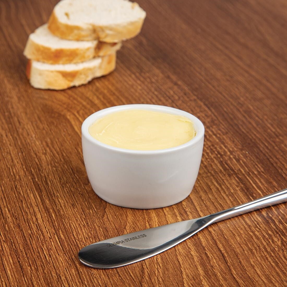 Olympia Whiteware Butter Dish 62mm