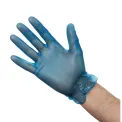 Vogue Vinyl Food Prep Gloves Blue Powdered - Image 1