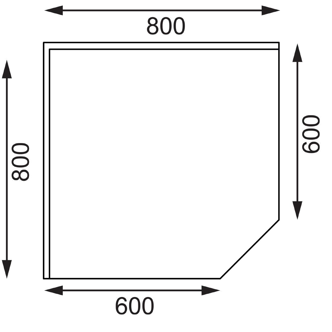 Vogue Stainless Steel Corner Table 600mm