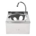 Basix Stainless Steel Knee Operated Hand Wash Basin - Image 1