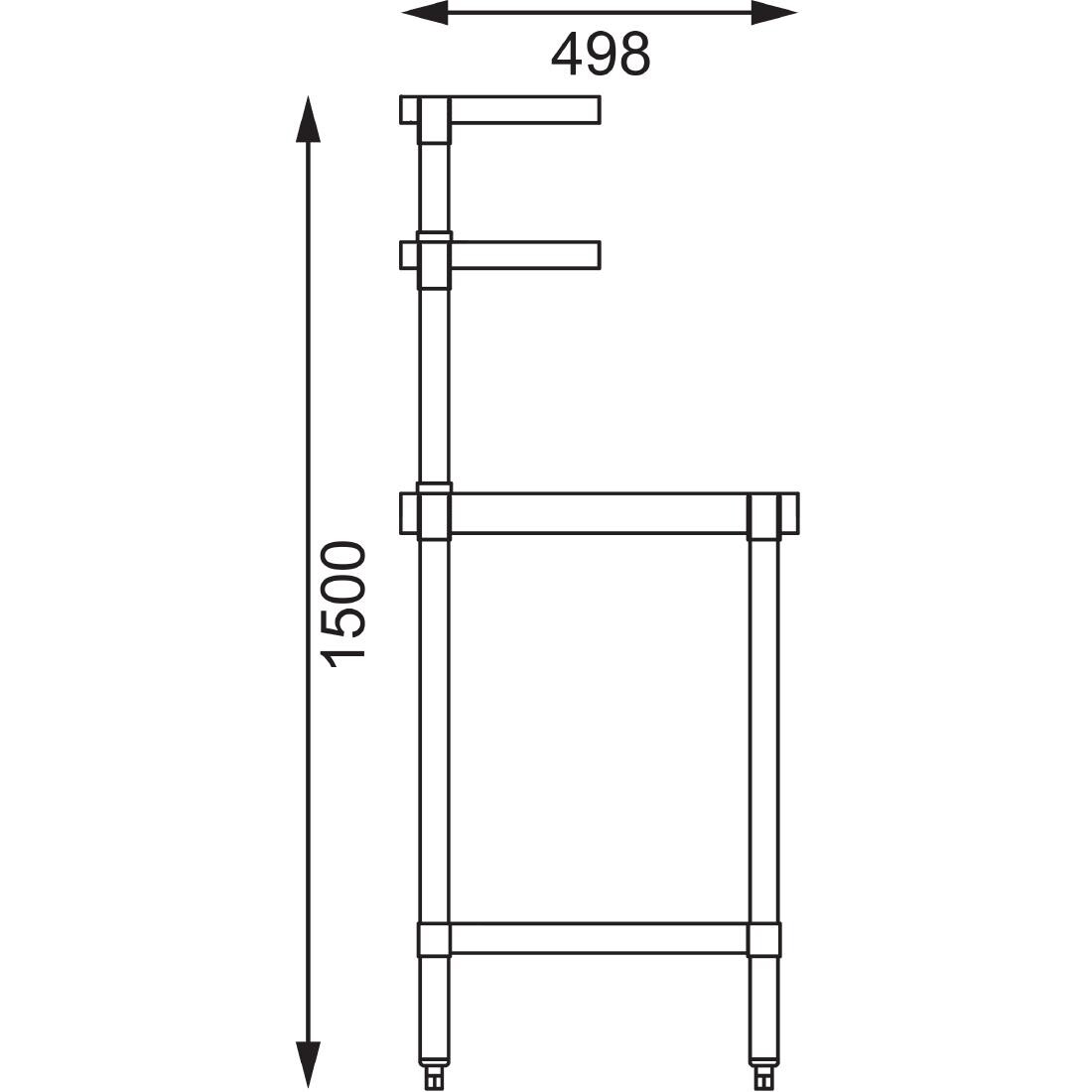 Vogue Stainless Steel Prep Station 1200x600mm