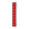 Elite Eight Door Electronic Combination Locker with Sloping Top Red