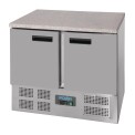 Polar Double Door Refrigerated Counter with Marble Work Top 240Ltr