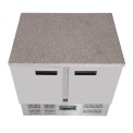Polar Double Door Refrigerated Counter with Marble Work Top 240Ltr