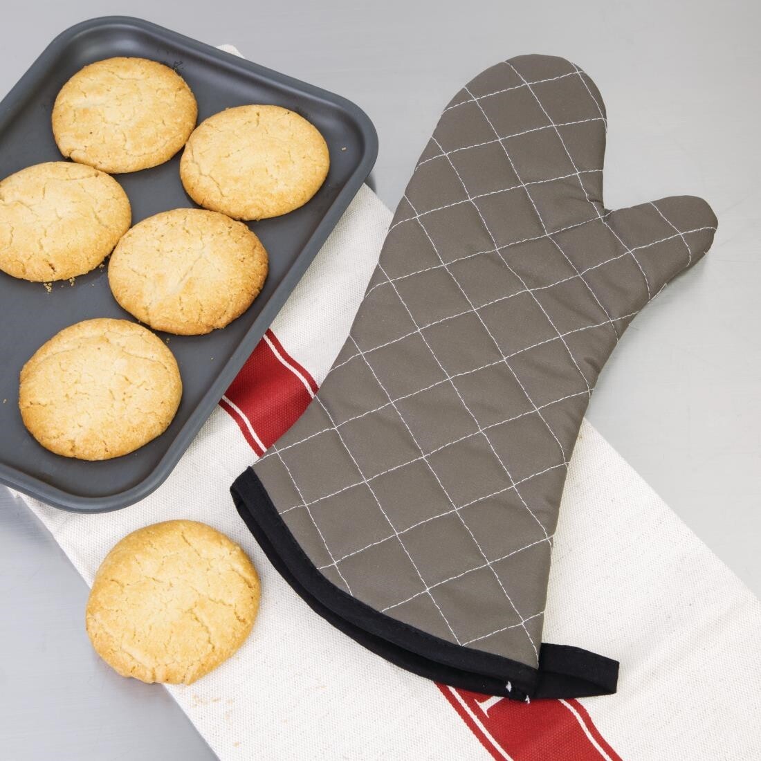 Vogue Flame Retardant Tan Oven Mitt 17"