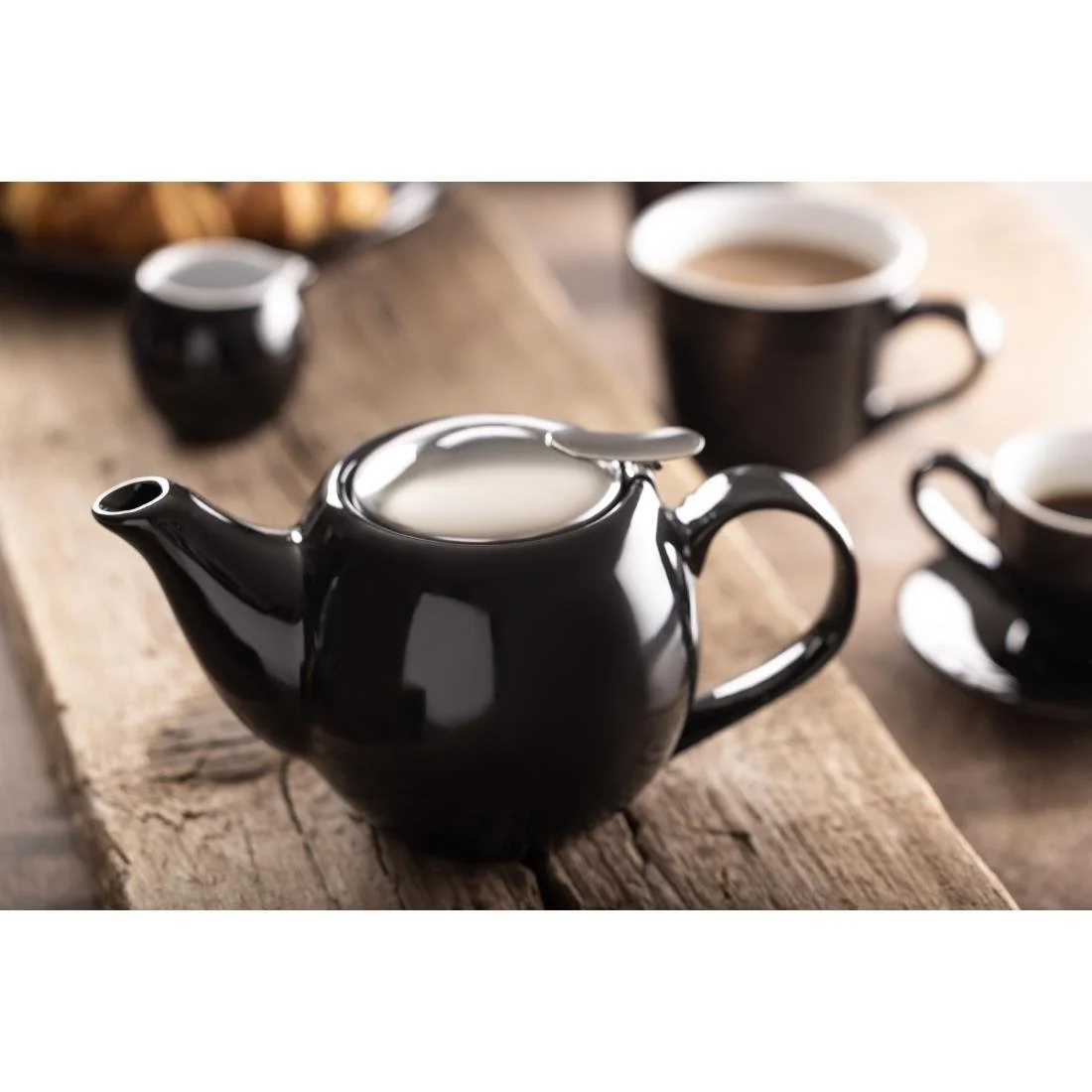 Olympia Cafe Teapot Black - Image 5