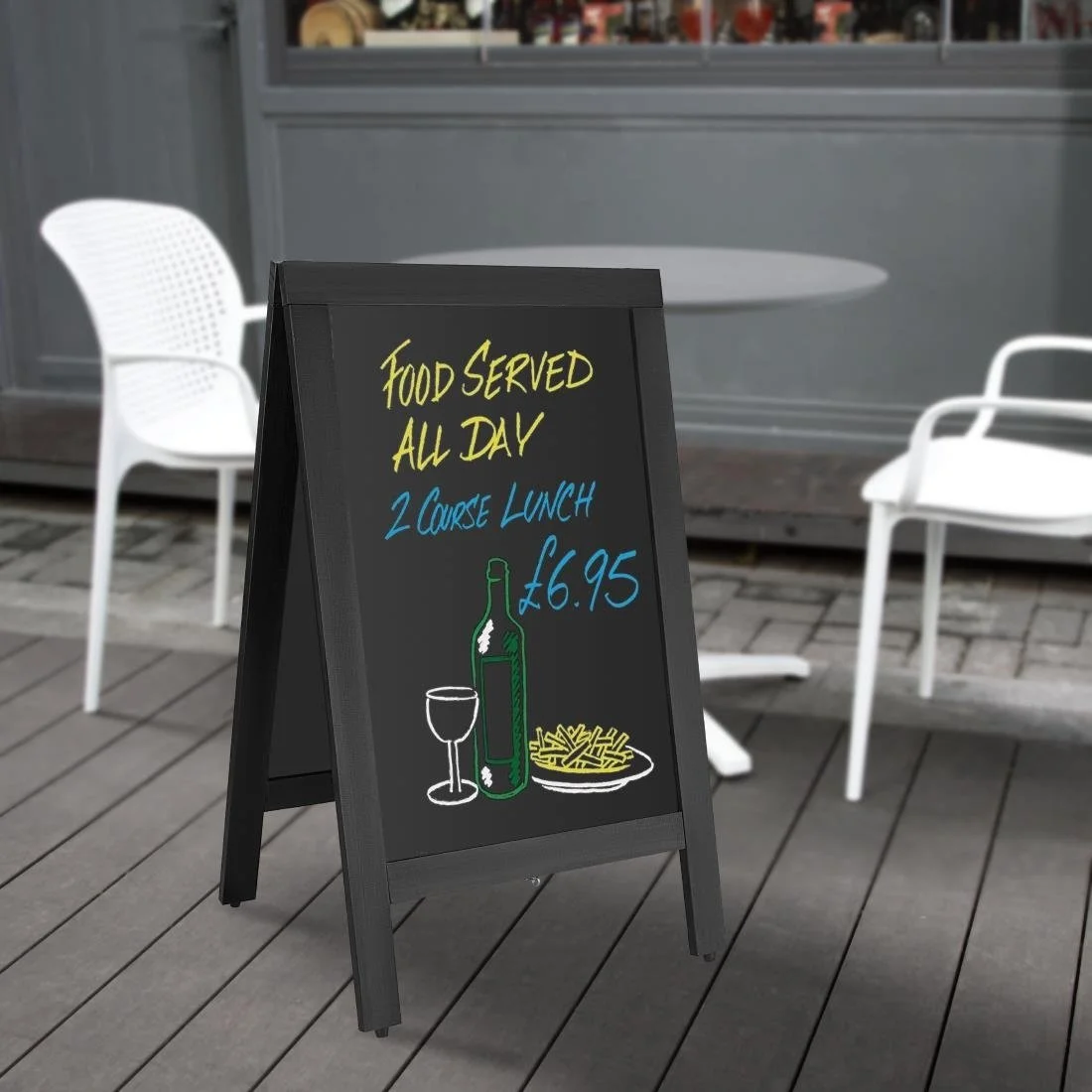 Olympia Pavement Board Black Wooden Frame 500x850mm - Image 6