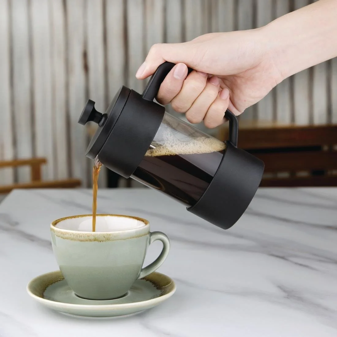 Olympia Contemporary Cafetiere Black 3 Cup - Image 4