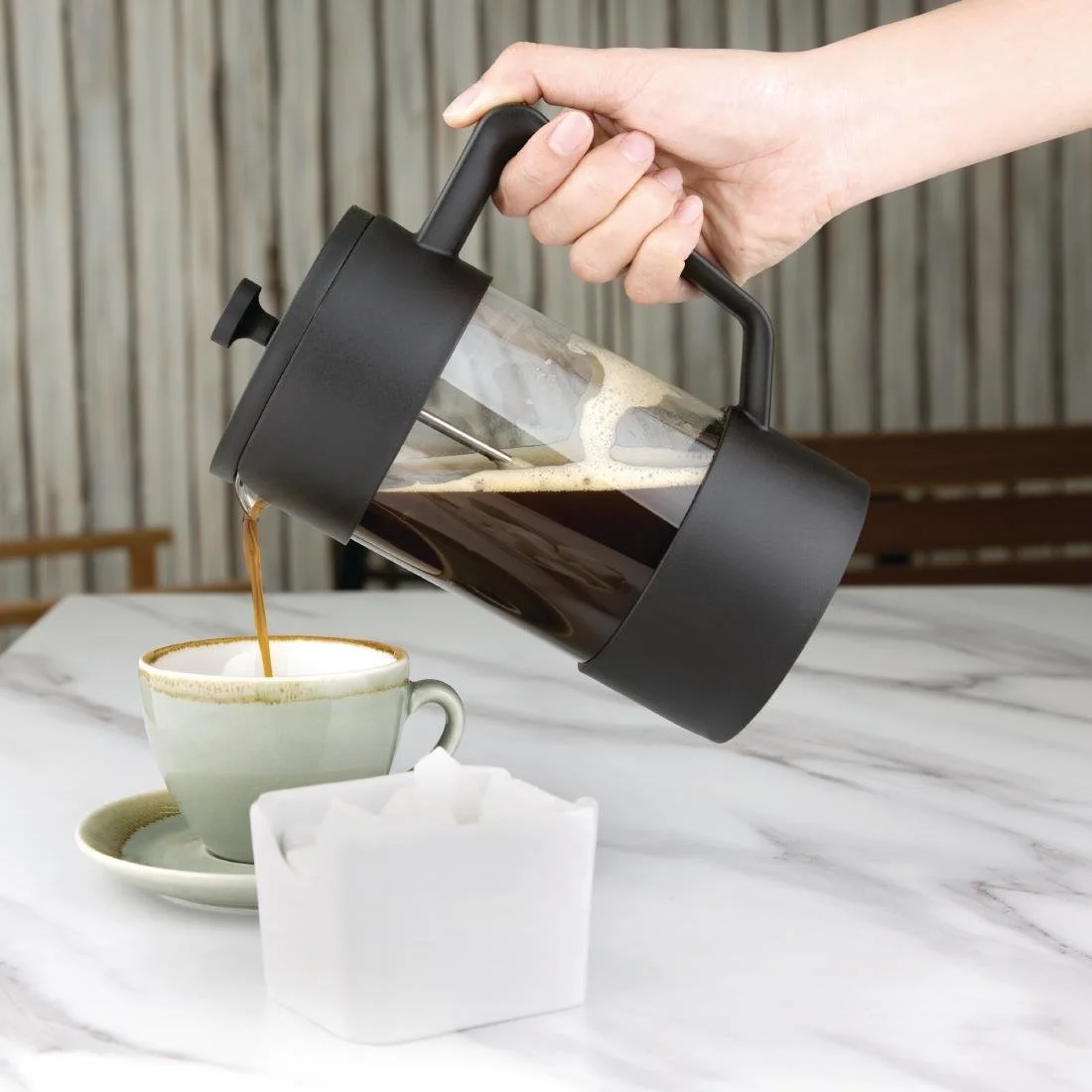 Olympia Contemporary Cafetiere Black 8 Cup - Image 4