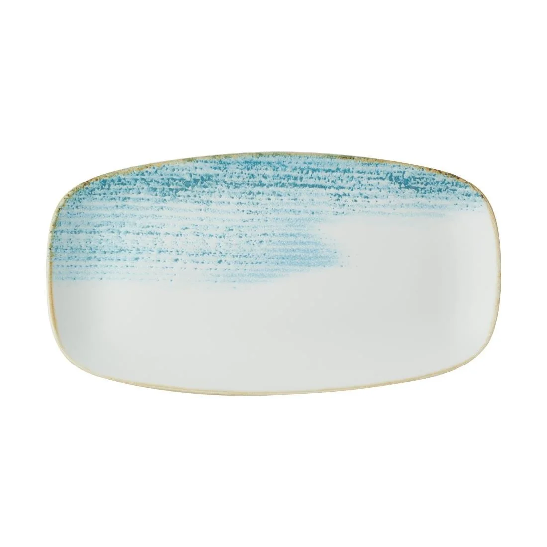 Churchill Homespun Accents Oblong Plates Aquamarine 355x189mm (6 Pack) - Image 1