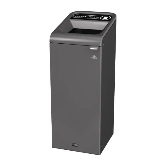 Rubbermaid Configure Container with General Waste Label Black