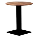 Turin Metal Base 600mm Round Dining Table w/Laminate Top in Planked Oak - Image 1