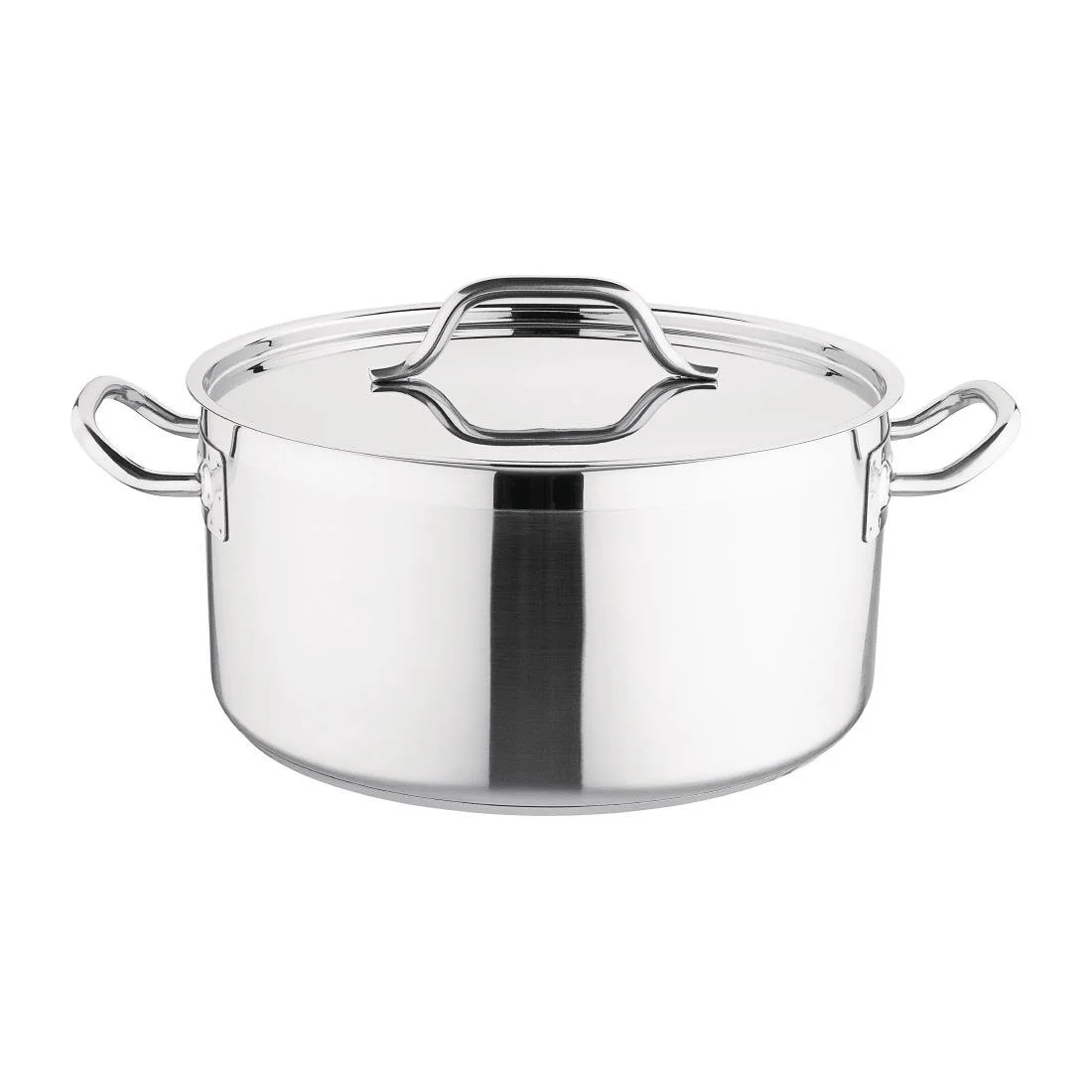 Nisbets Essentials Stainless Steel Stew Pot with Lid 32cm - Image 1