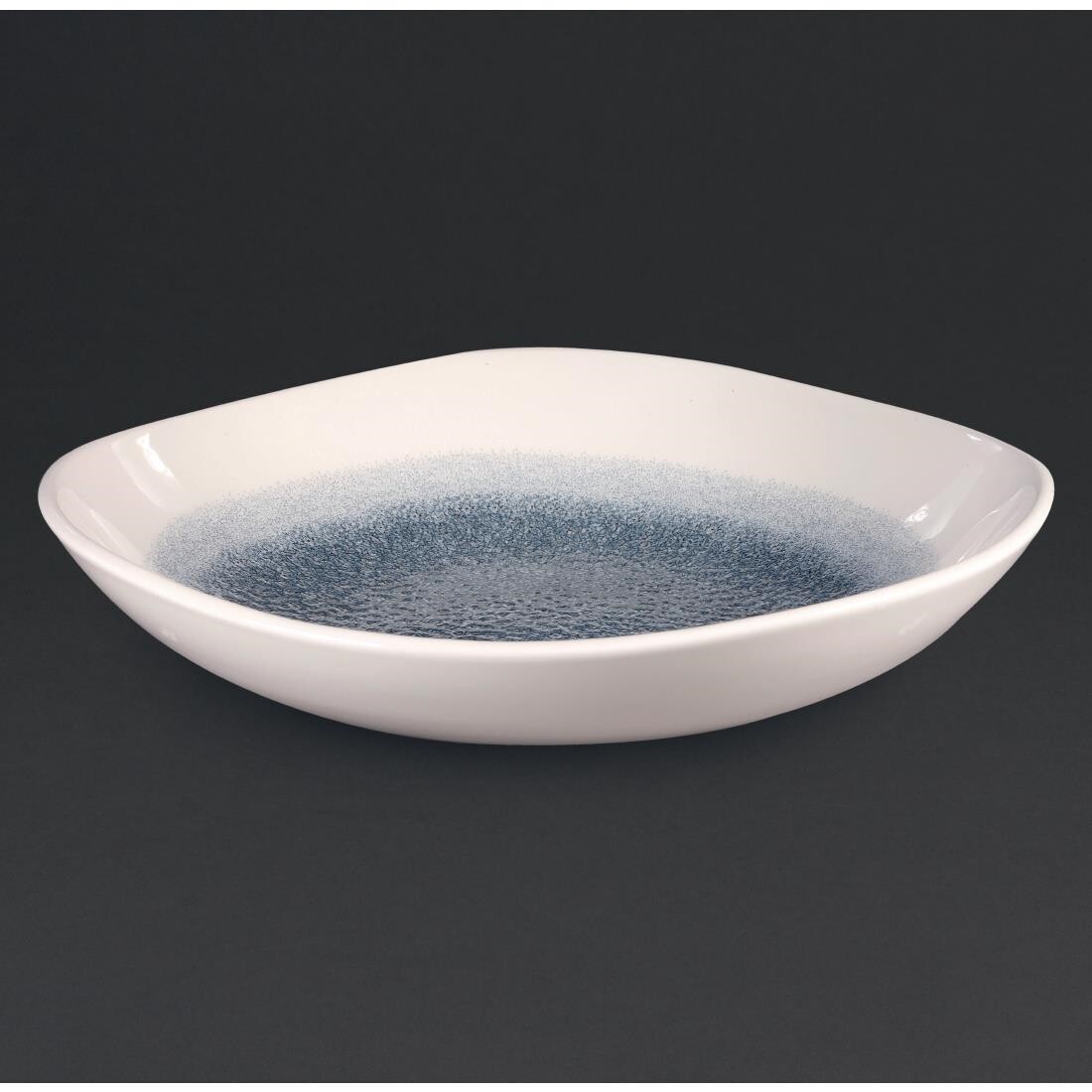 Churchill Studio Prints Raku Trace Triangular Bowl Topaz Blue