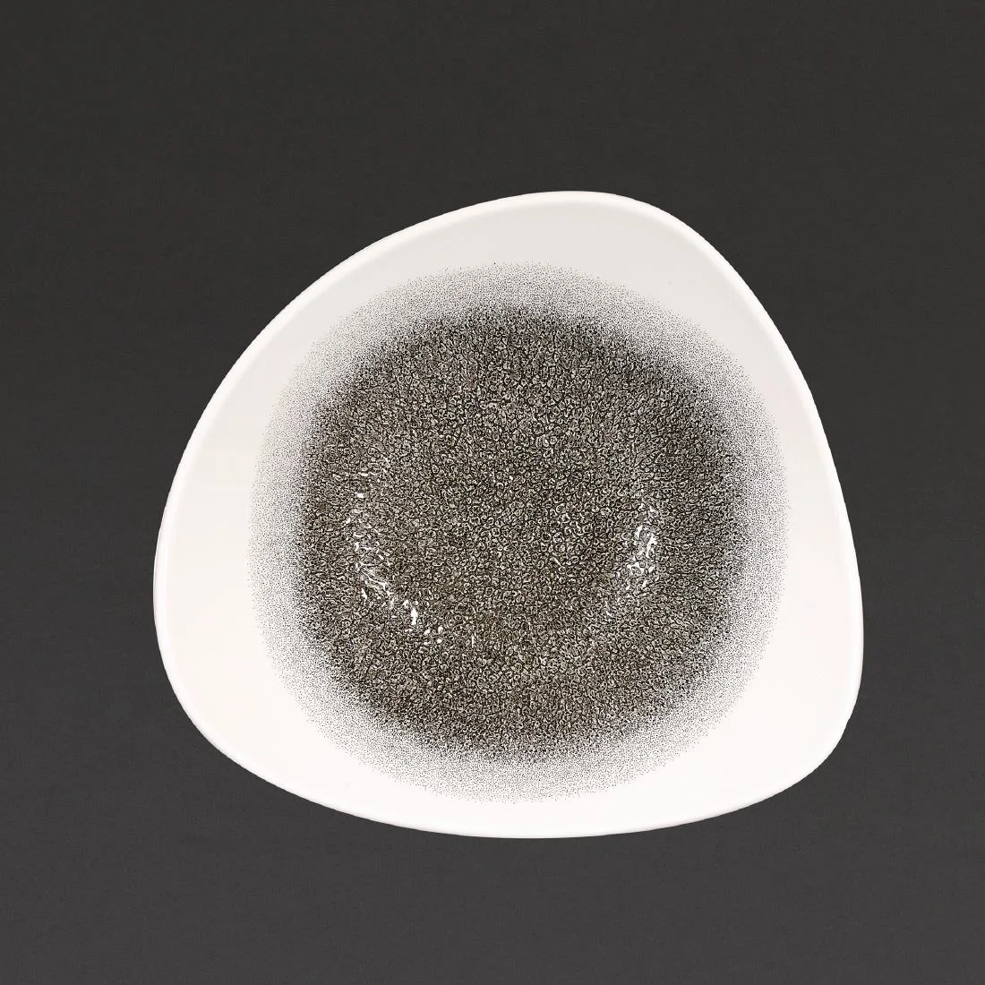 Churchill Studio Prints Raku Trace Triangular Bowl Quartz Black 235mm - Image 1