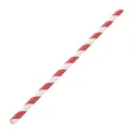Fiesta Compostable Paper Straws Red Stripes (Pack of 250) - Image 1