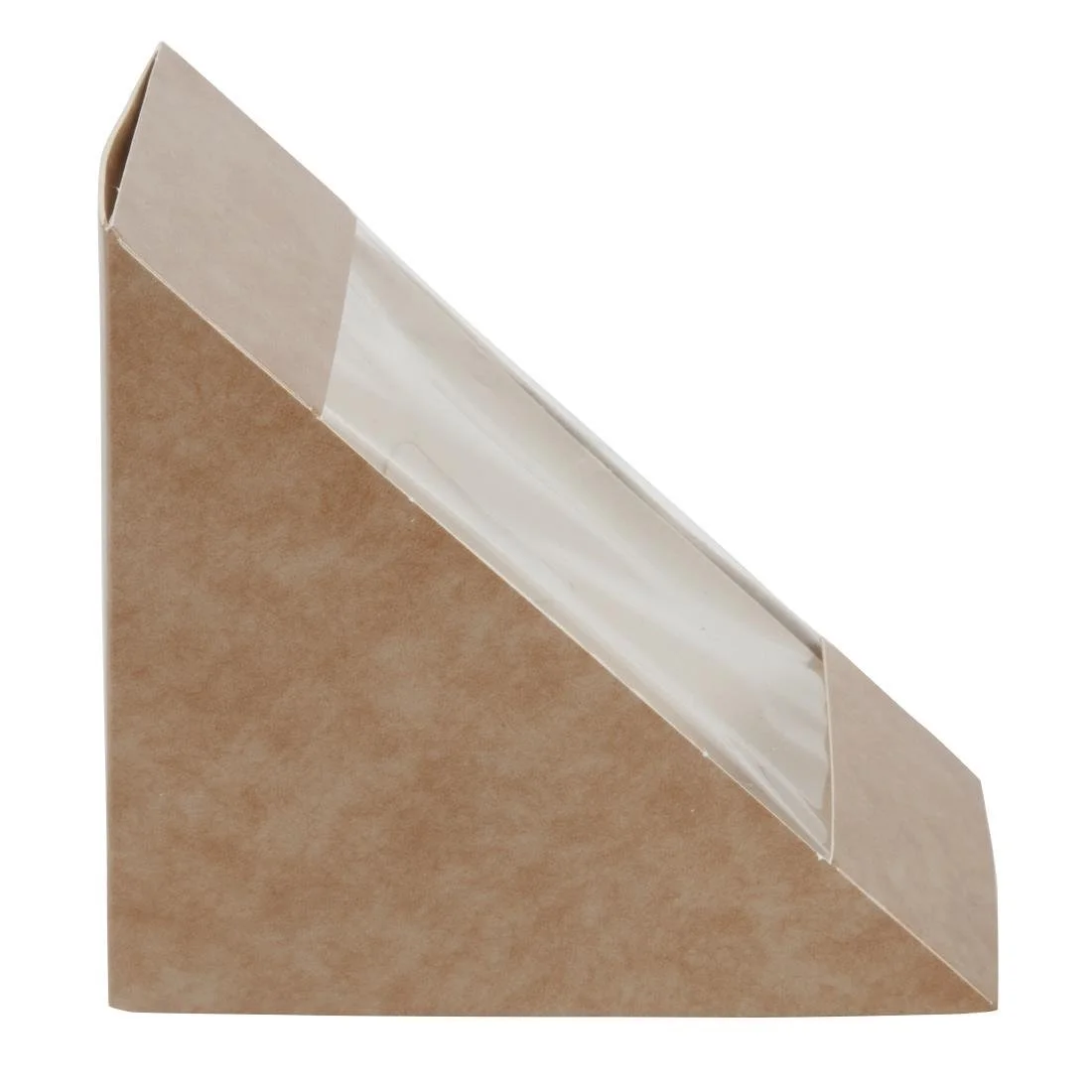 Colpac Recyclable Kraft Front-Loading Sandwich Wedges With PLA Window (500 Pack) - Image 2