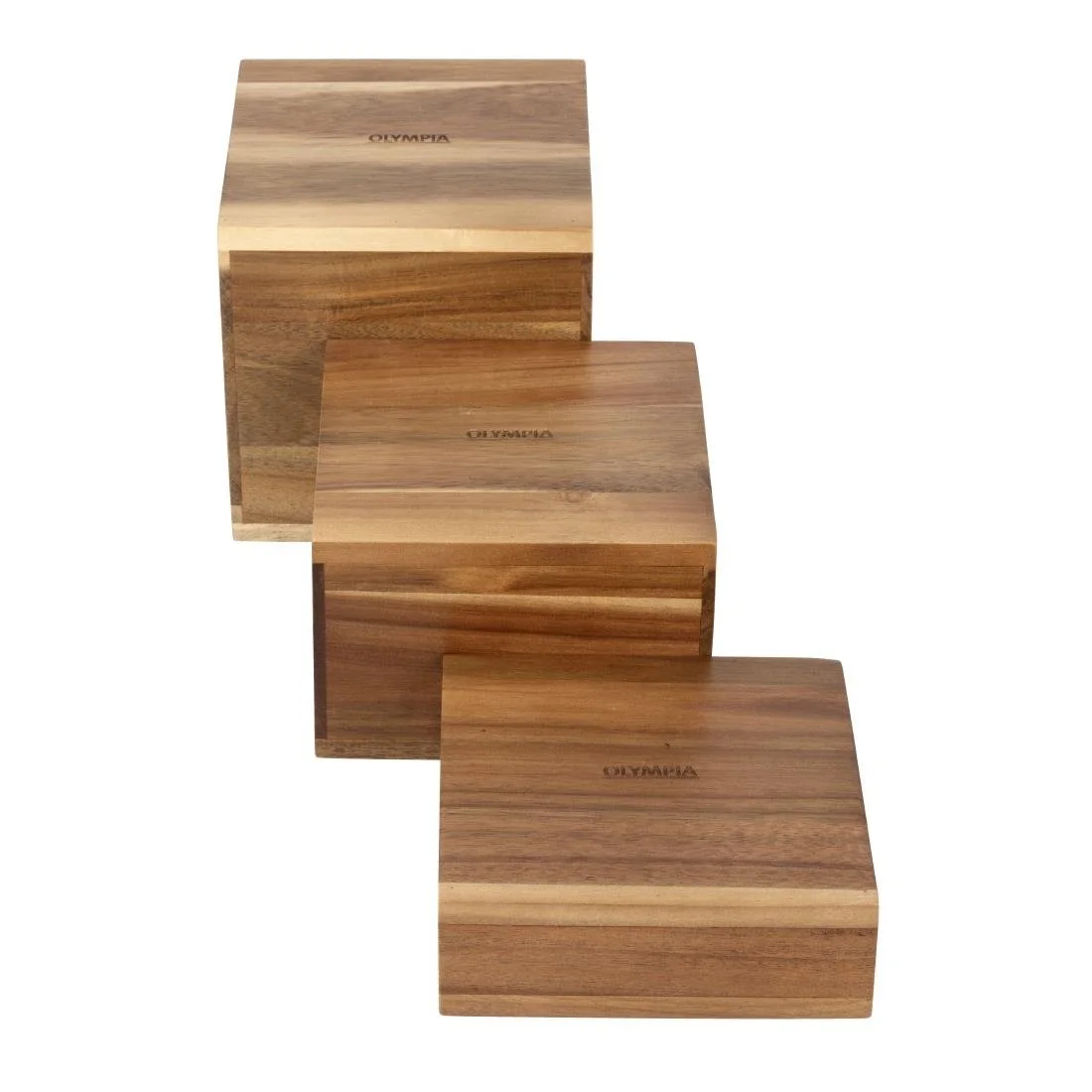 Olympia Acacia Riser Blocks 50/100/150(H)mm (3 Pack) - Image 3