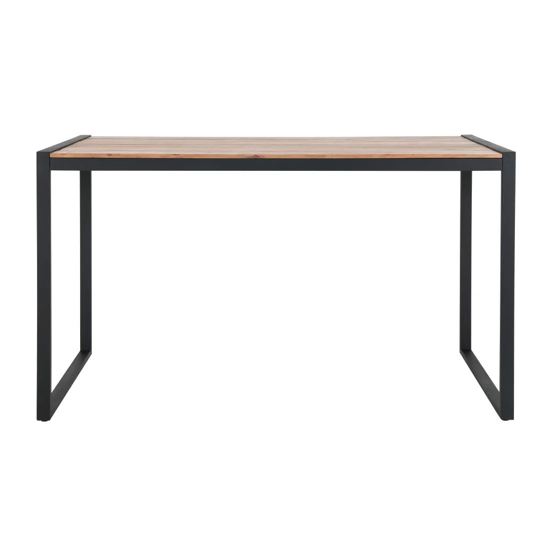Bolero Steel and Acacia Industrial Bar Table 1800x900mm - Image 1
