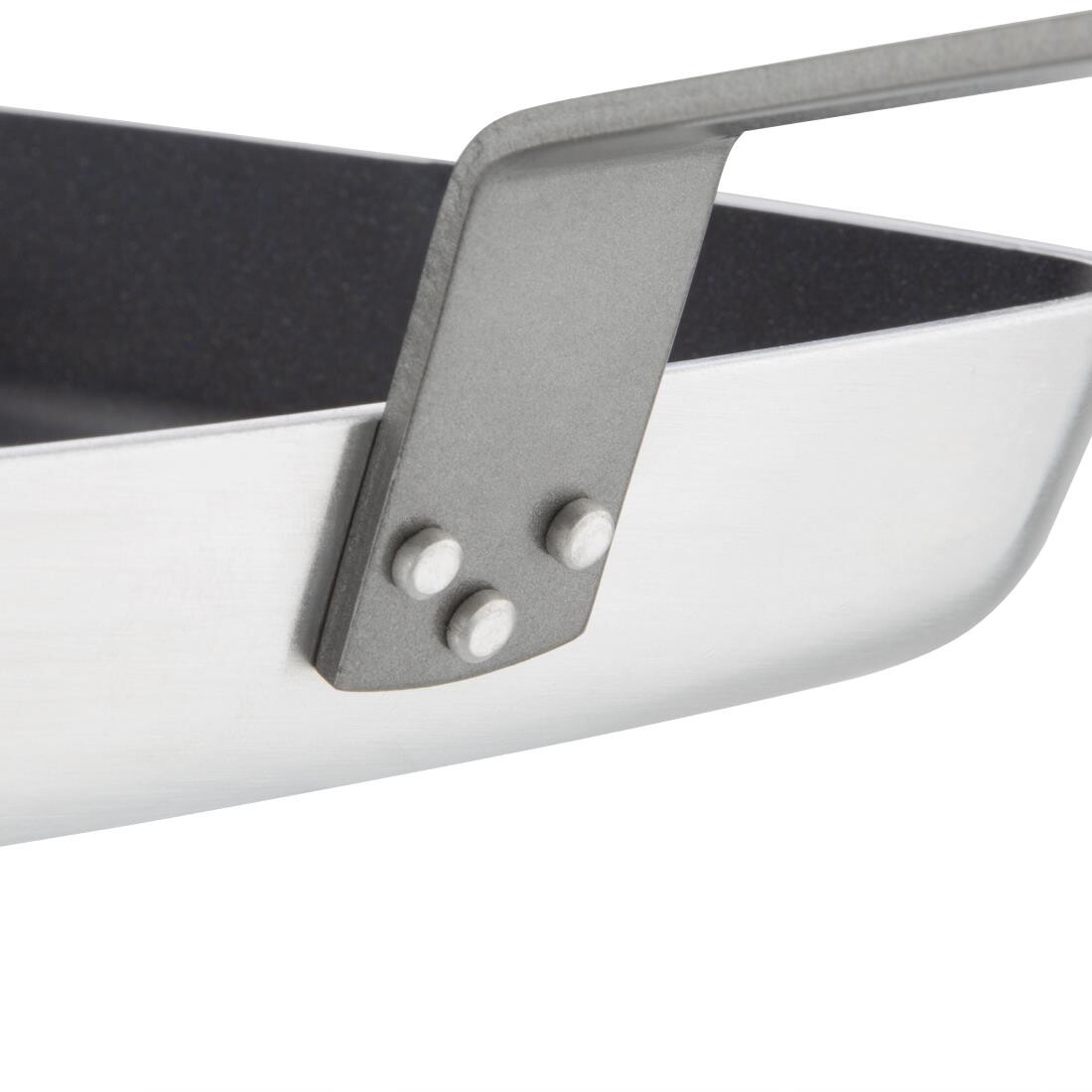 Vogue Square Non Stick Teflon Ribbed Skillet Pan 240mm
