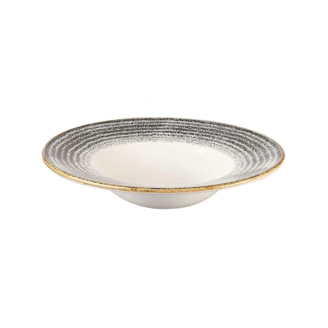 Churchill Studio Prints Homespun Charcoal Black Wide Rim Bowl 240mm