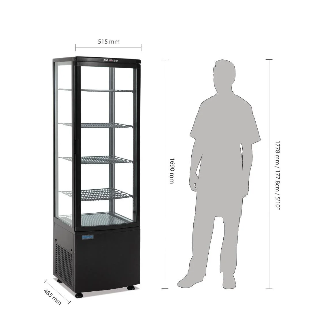 Polar C-Series Energy Efficient Curved Door Display Fridge Black 235Ltr - Image 8