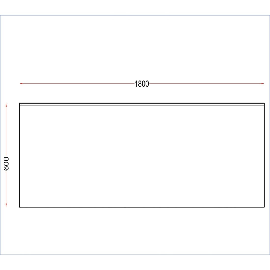 Holmes Stainless Steel Wall Table with Upstand 1800mm