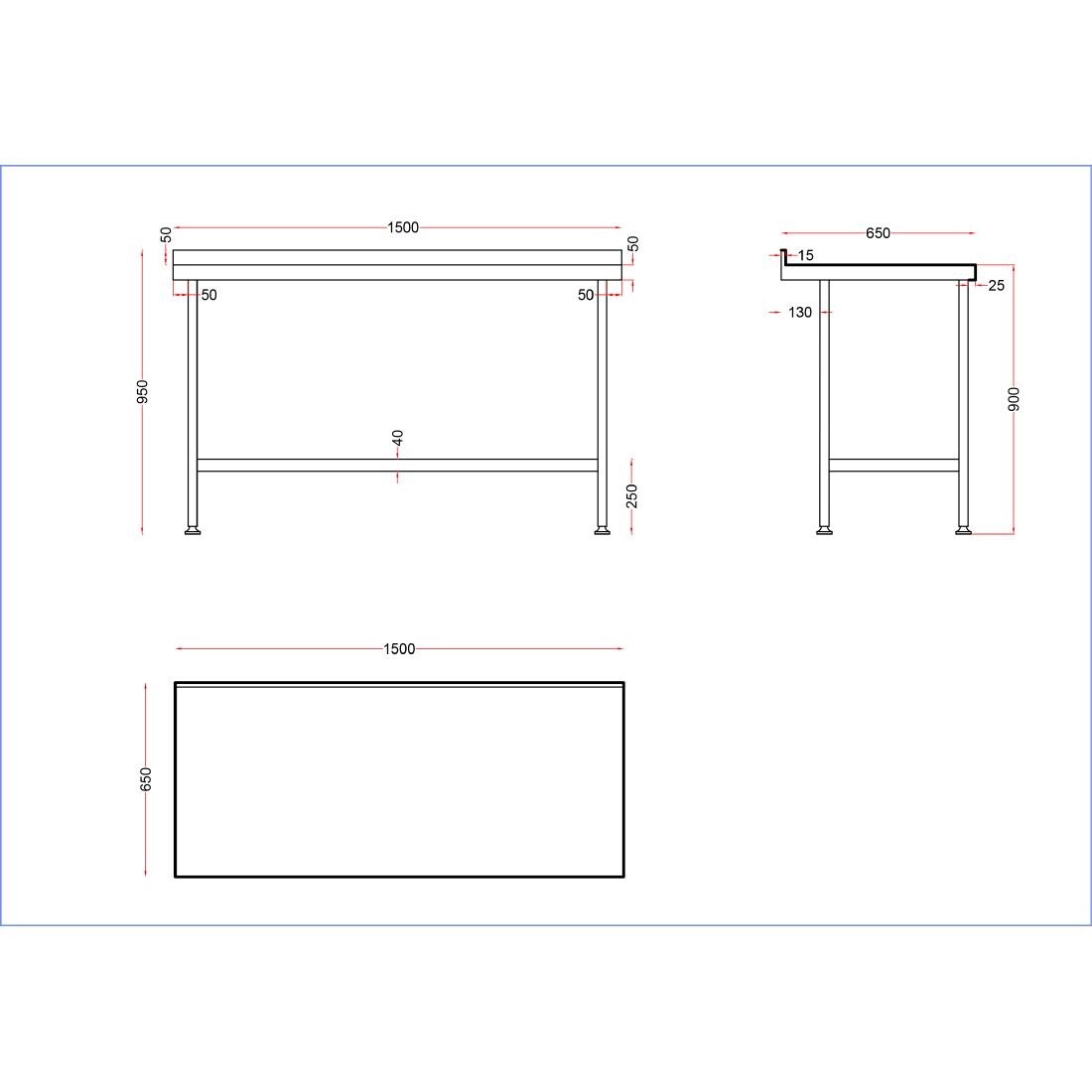 Holmes Stainless Steel Centre Table 1500mm