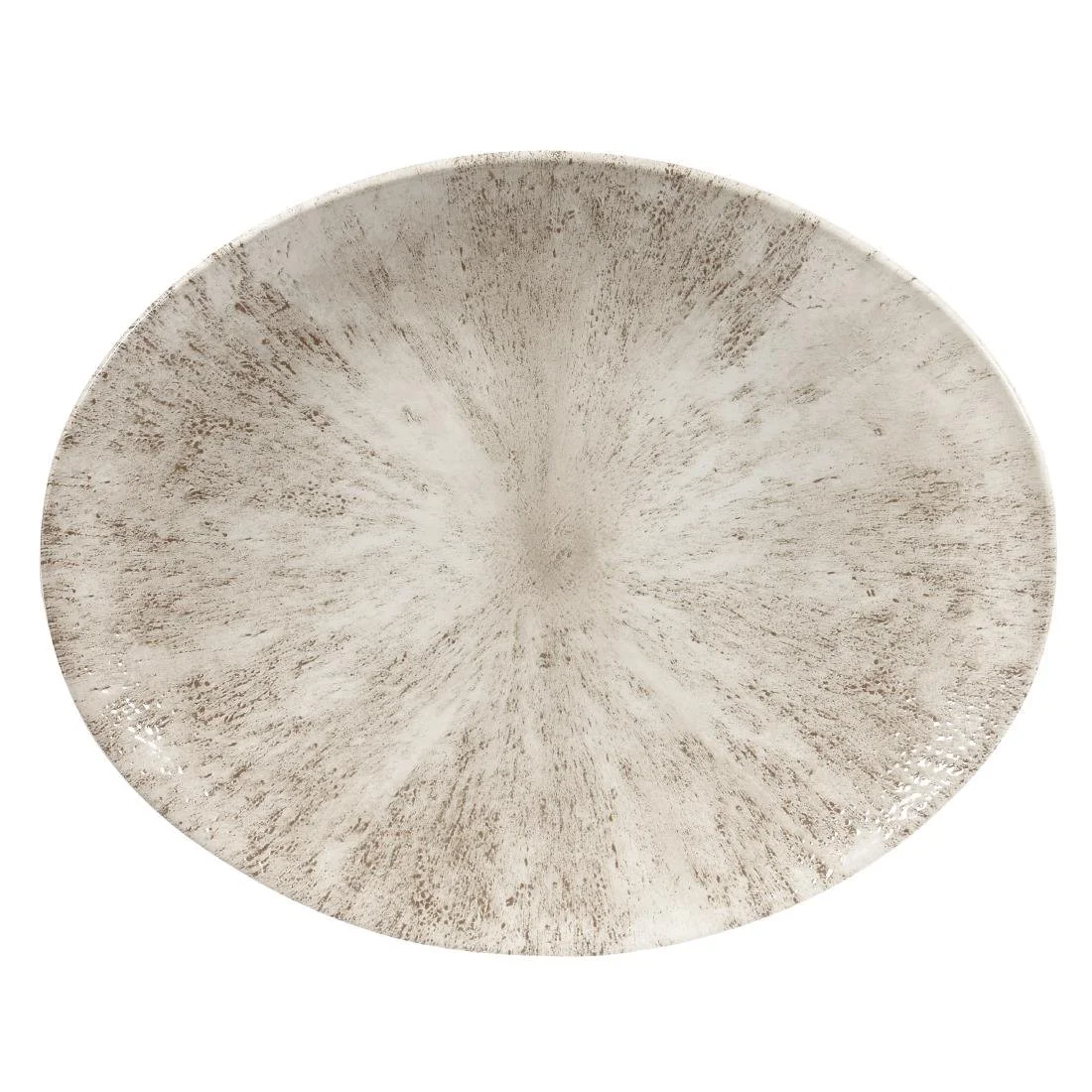Churchill Studio Prints Stone Coupe Oval Plates Agate Grey 317mm (12 Pack)