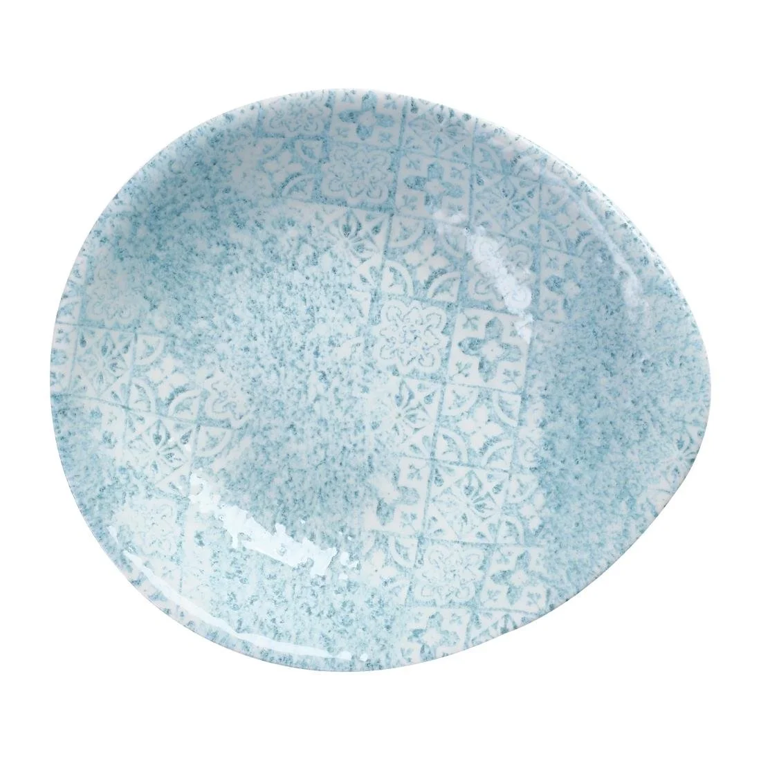 Churchill Vintage Prints Med Tiles Aquamarine Round Dishes 145mm (12 Pack) - Image 1
