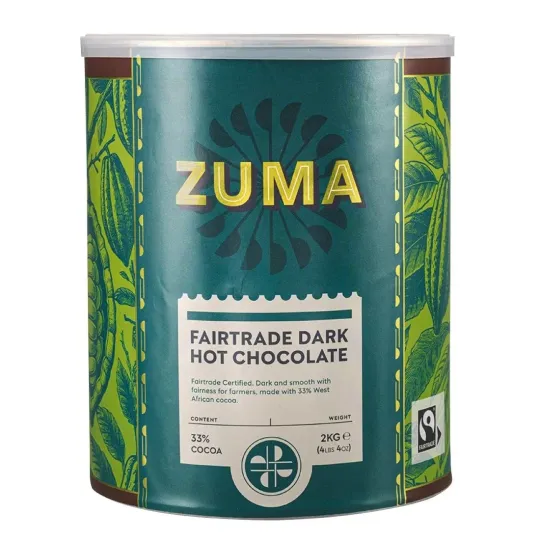 Zuma Fairtrade Dark Hot Chocolate (33% Cocoa) 2kg Tin