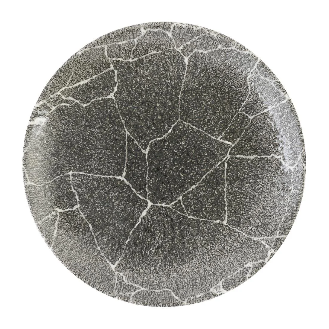 Churchill Studio Prints Kintsugi Quartz Black Coupe Plates 217mm (12 Pack)