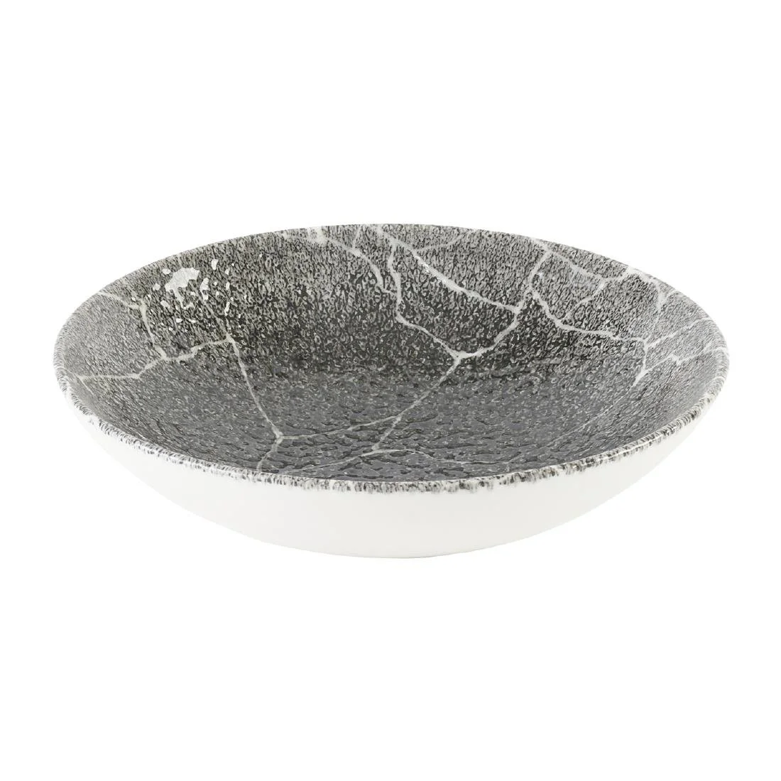Churchill Studio Prints Kintsugi Quartz Black Coupe Bowls 182mm (12 Pack) - Image 2