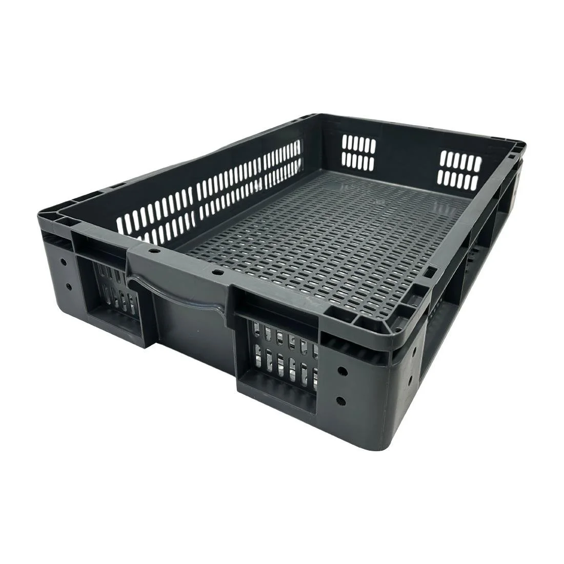 Vogue Perforated Plastic Storage Crate 600x400x120mm - Image 7