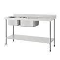 Vogue Double Sink Right Hand Drainer - Image 1