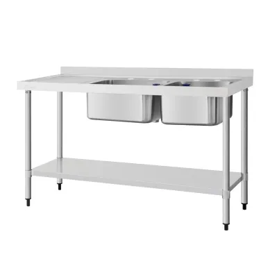 Vogue Double Sink Left Hand Drainer