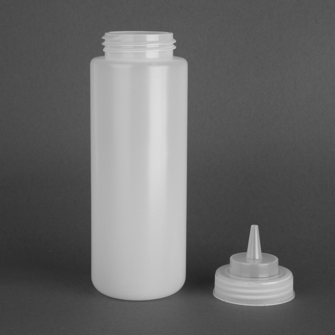 Vogue Clear Wide Neck Squeeze Sauce Bottle 32oz