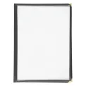 Olympia Four Page American Style Menu Cover A4 Black - Image 1