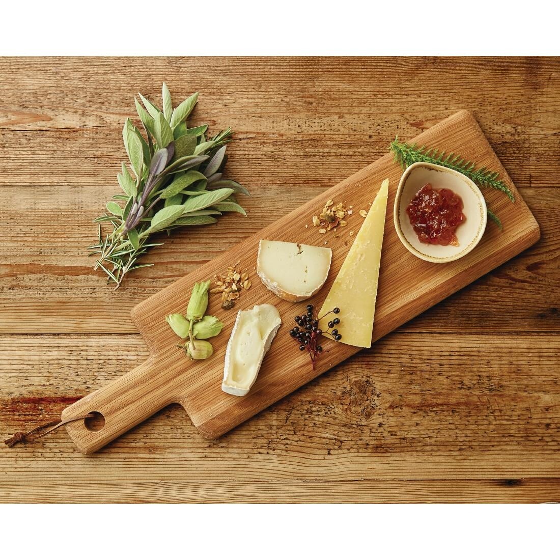 Olympia Oak Handled Wooden Board Medium